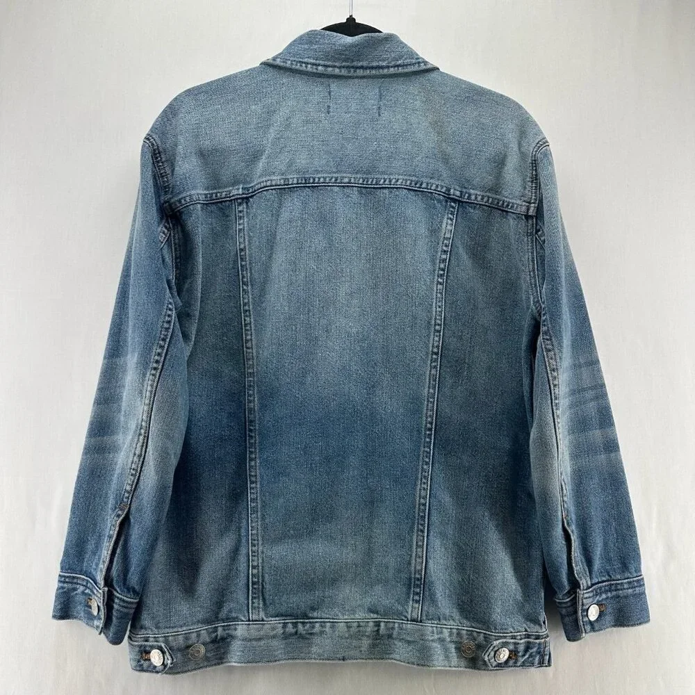 Madewell Oversized Jean Truck Jacket Womens S Button Up Capstone Wash Denim Blue - Picture 2 of 14